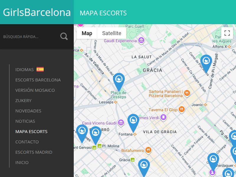 Mappa Escorts Barcelona